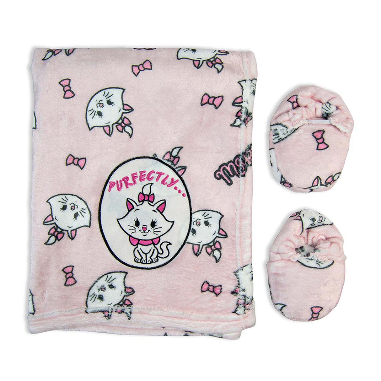 Girls Flannel Blanket W/booties Gift Set