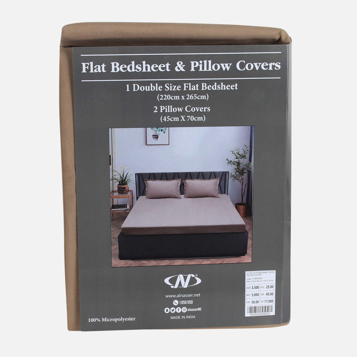 FLAT BED SHEET WITH PILLOW COVER