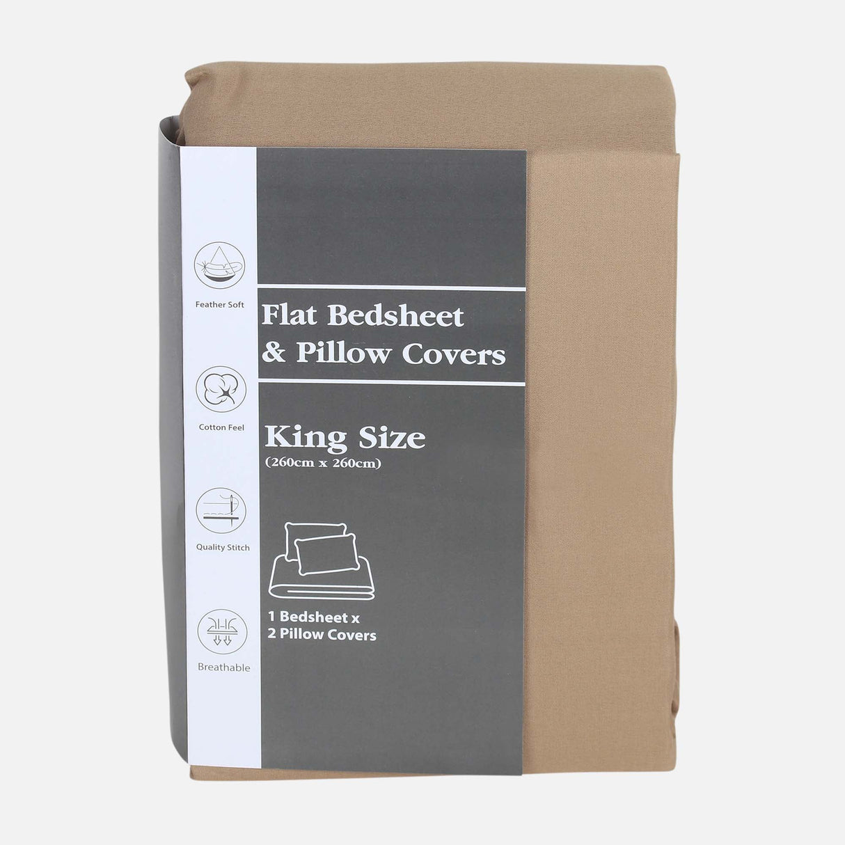 FLAT BED SHEET WITH PILLOW COVER