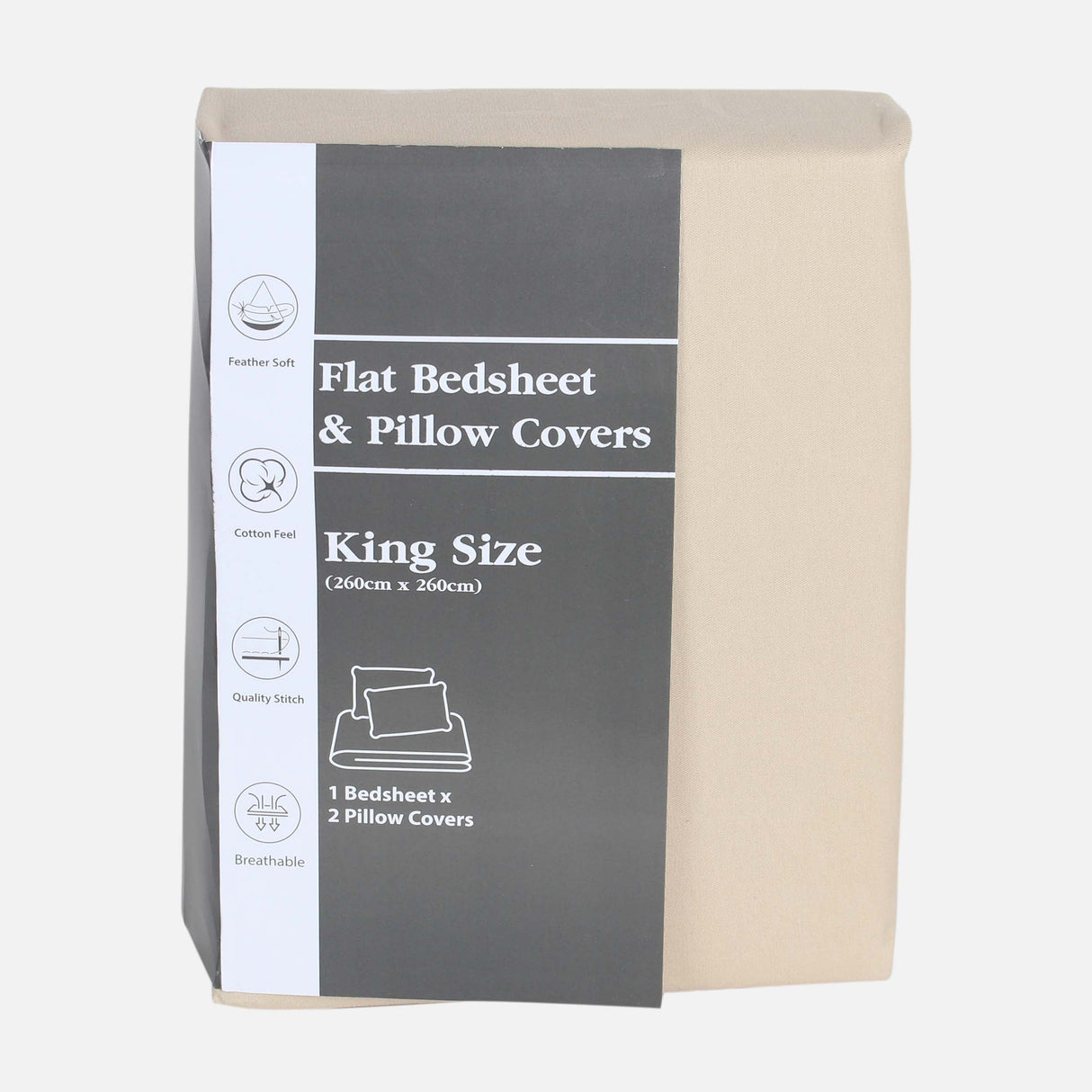 FLAT BED SHEET WITH PILLOW COVER