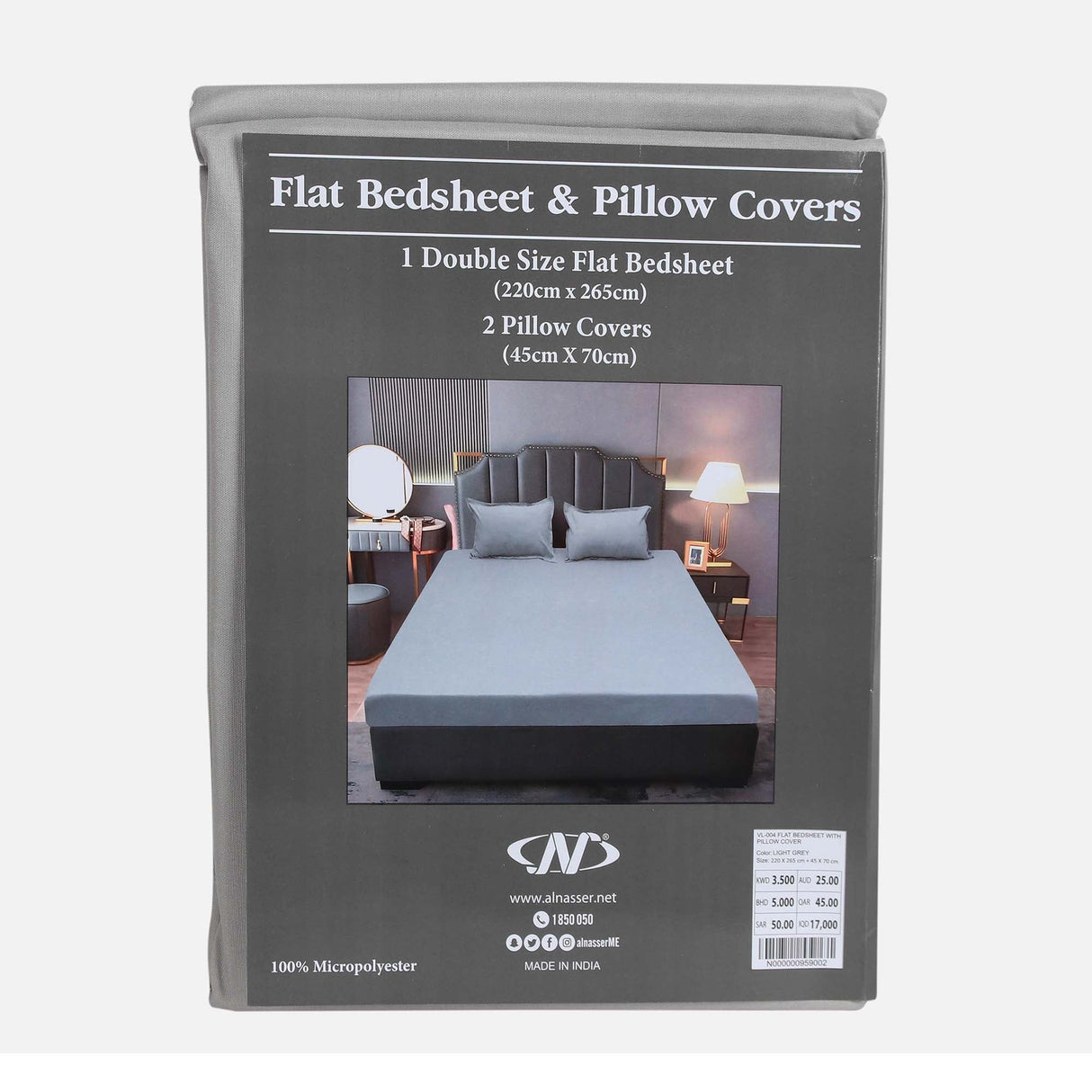 FLAT BED SHEET WITH PILLOW COVER
