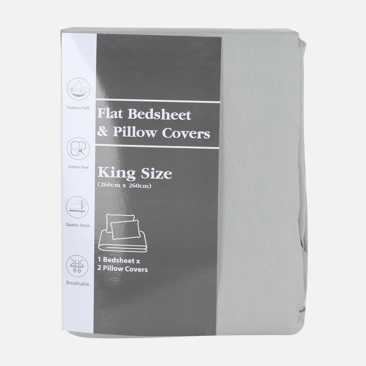 FLAT BED SHEET WITH PILLOW COVER