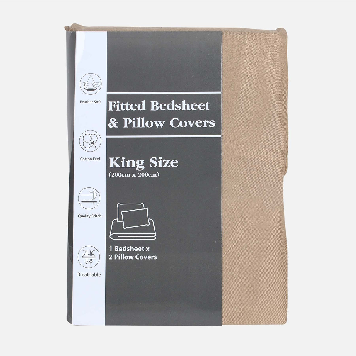 FITTED BED SHEET WITH PILLOW COVER