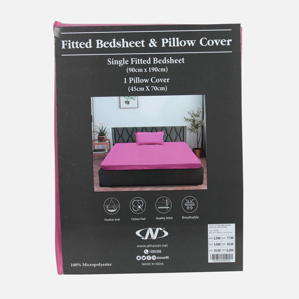 FITTED BED SHEET WITH PILLOW COVER
