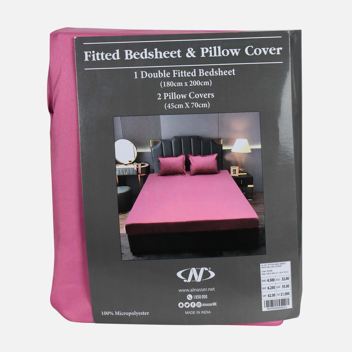 FITTED BED SHEET WITH PILLOW COVER
