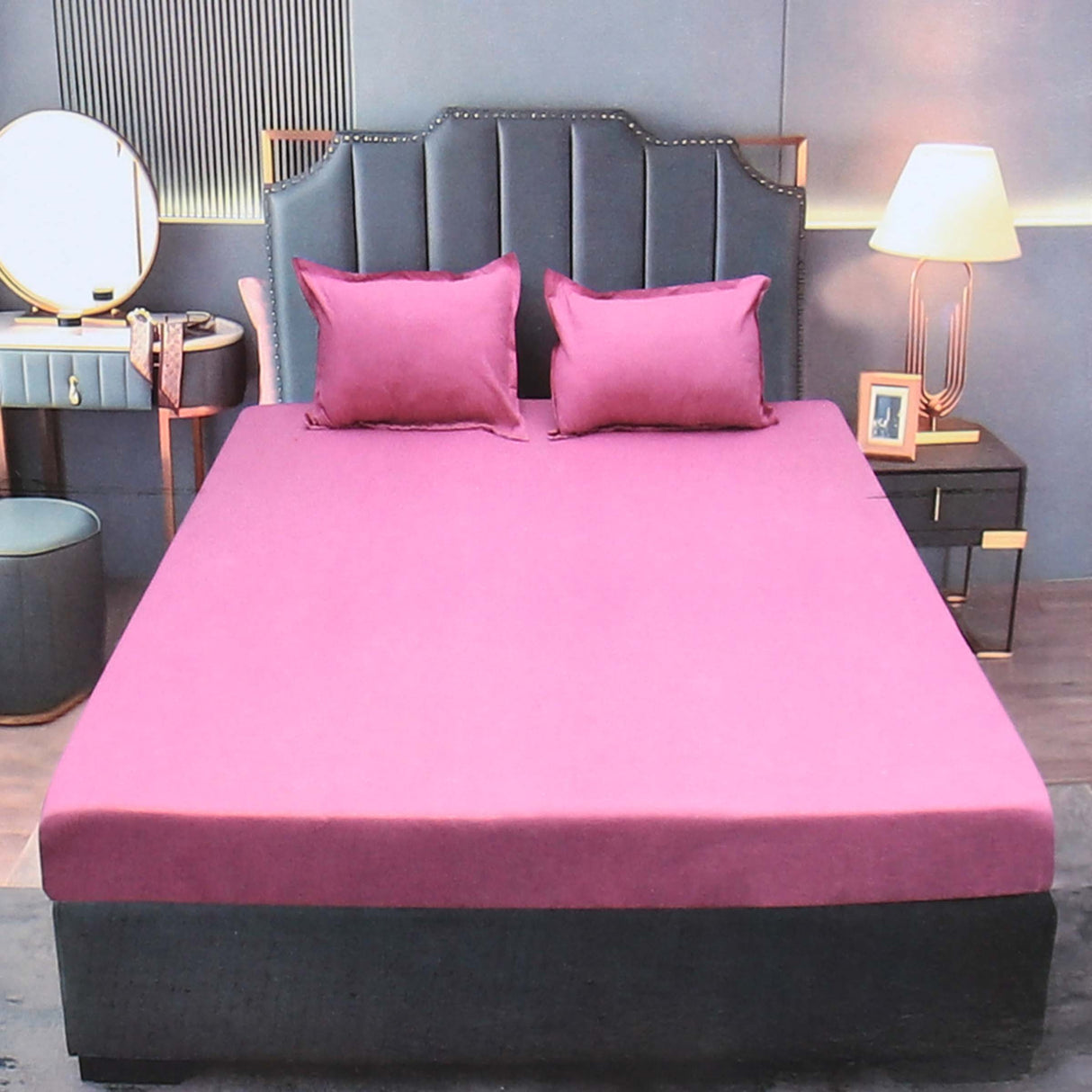 Fitted Bed Sheet With Pillow Cover