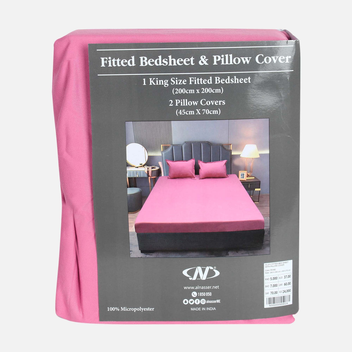 FITTED BED SHEET WITH PILLOW COVER