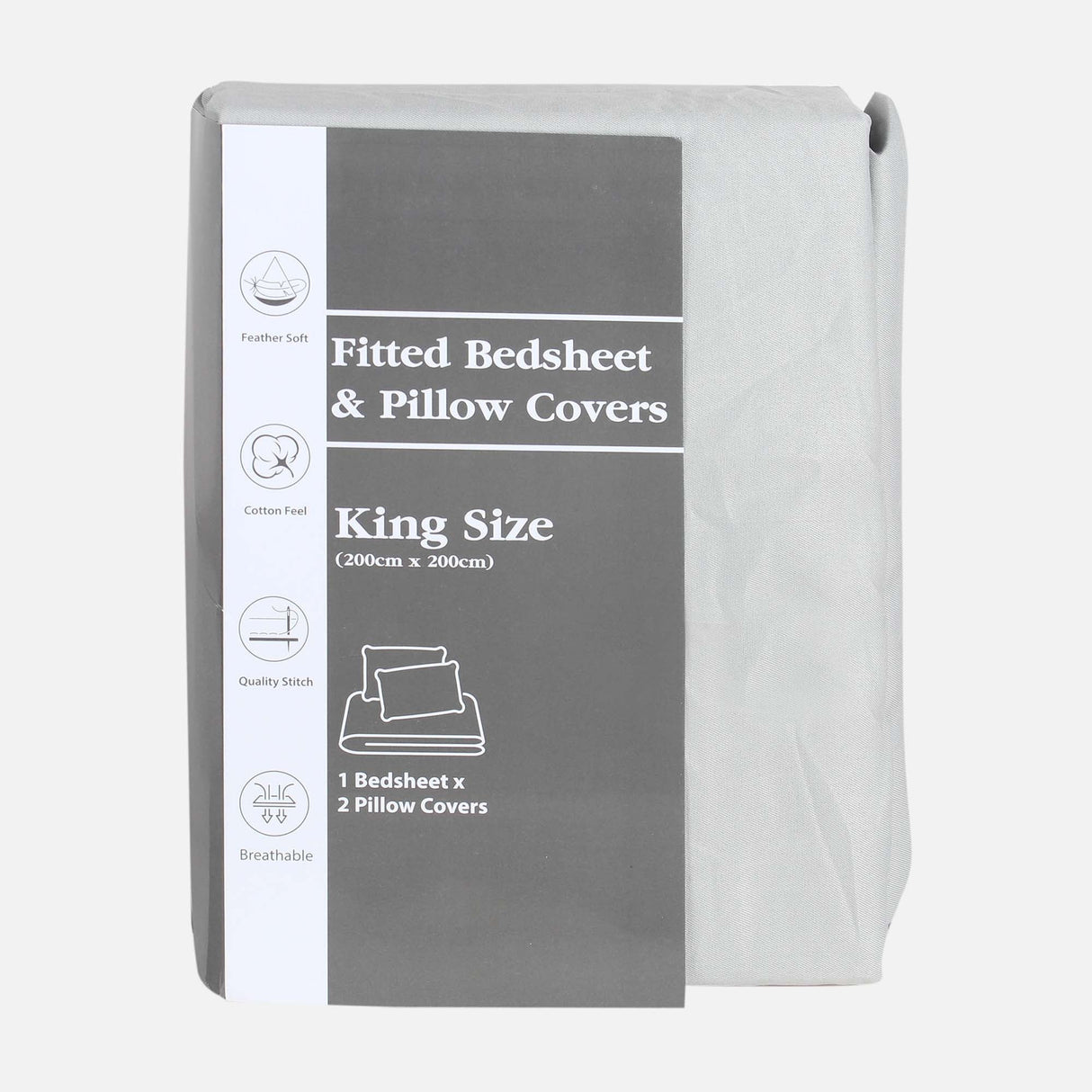 FITTED BED SHEET WITH PILLOW COVER