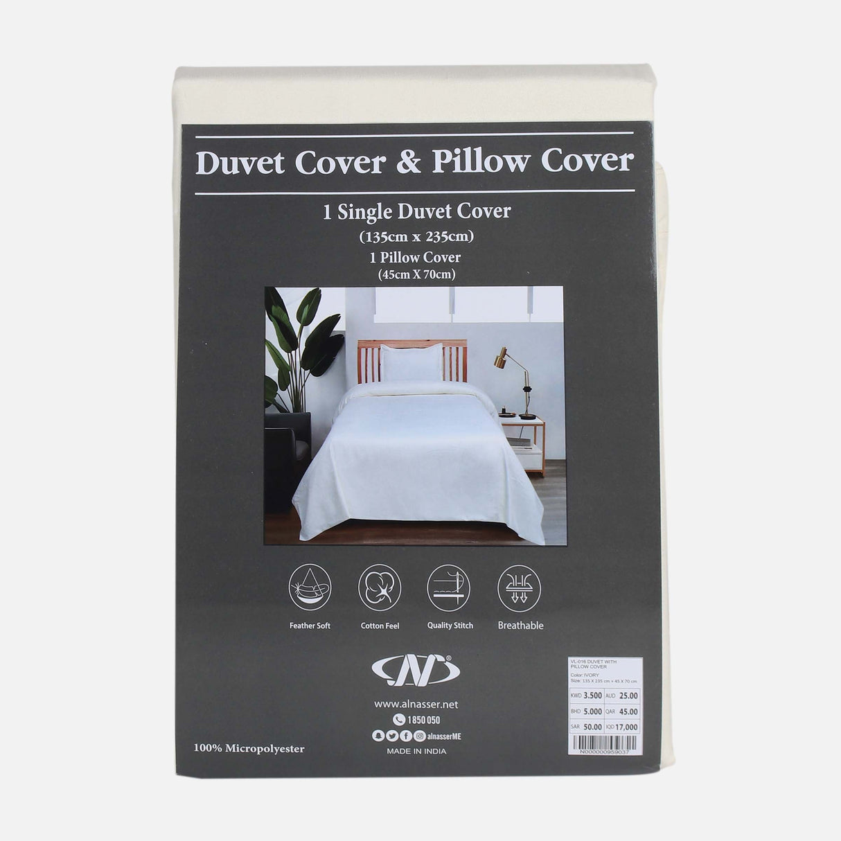DUVET WITH PILLOW COVER (135X235 CM)