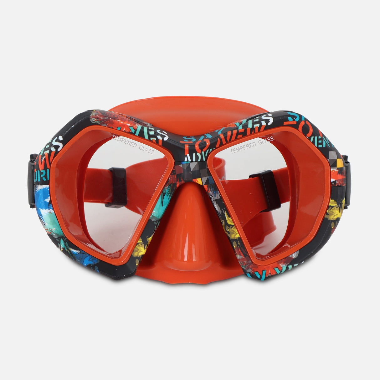 SWIM MASK TEMPERED GLASS LENS SILICONE MASK & STRAP(+12Y)