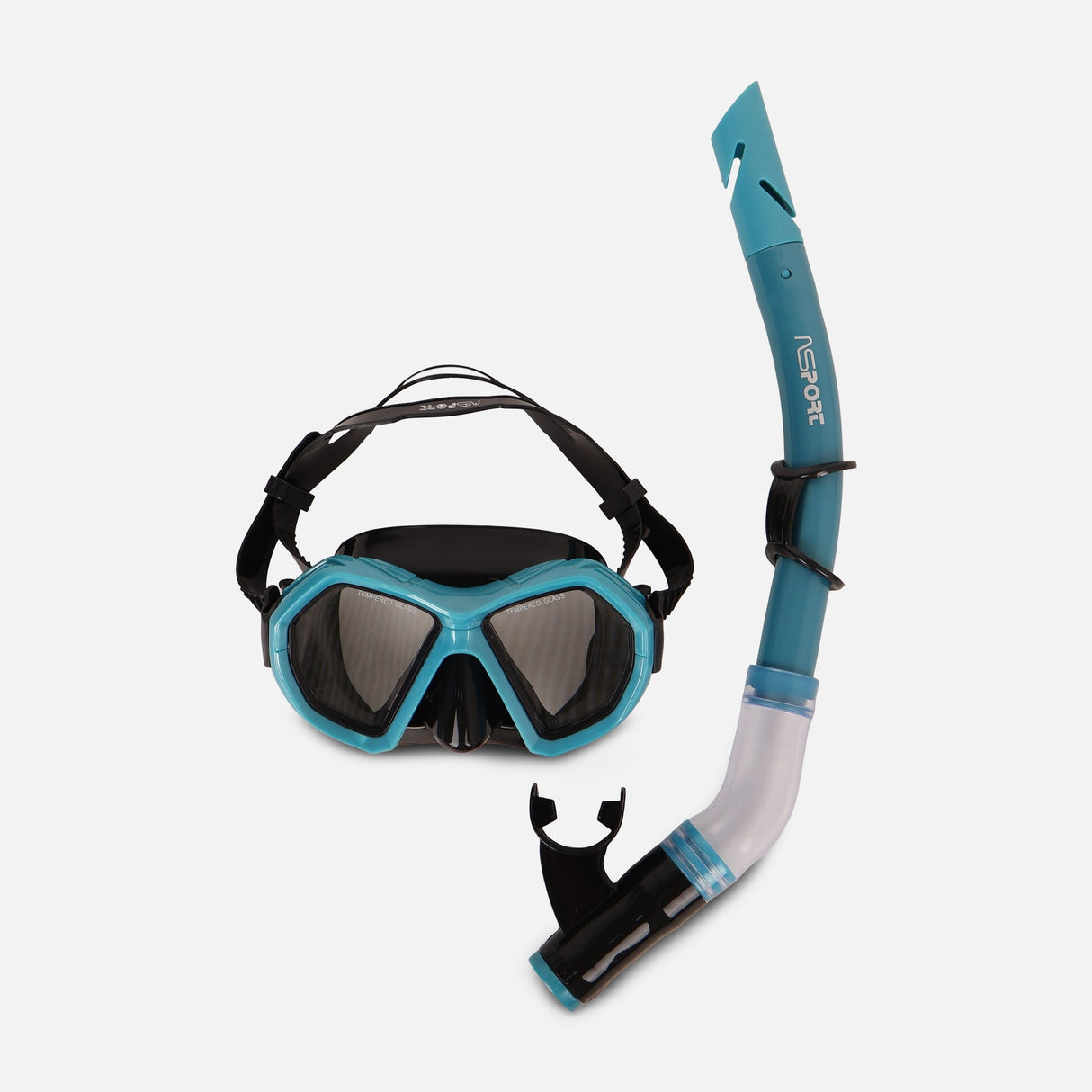 Swim Set Tempered Lens Silicone Mask And Strap