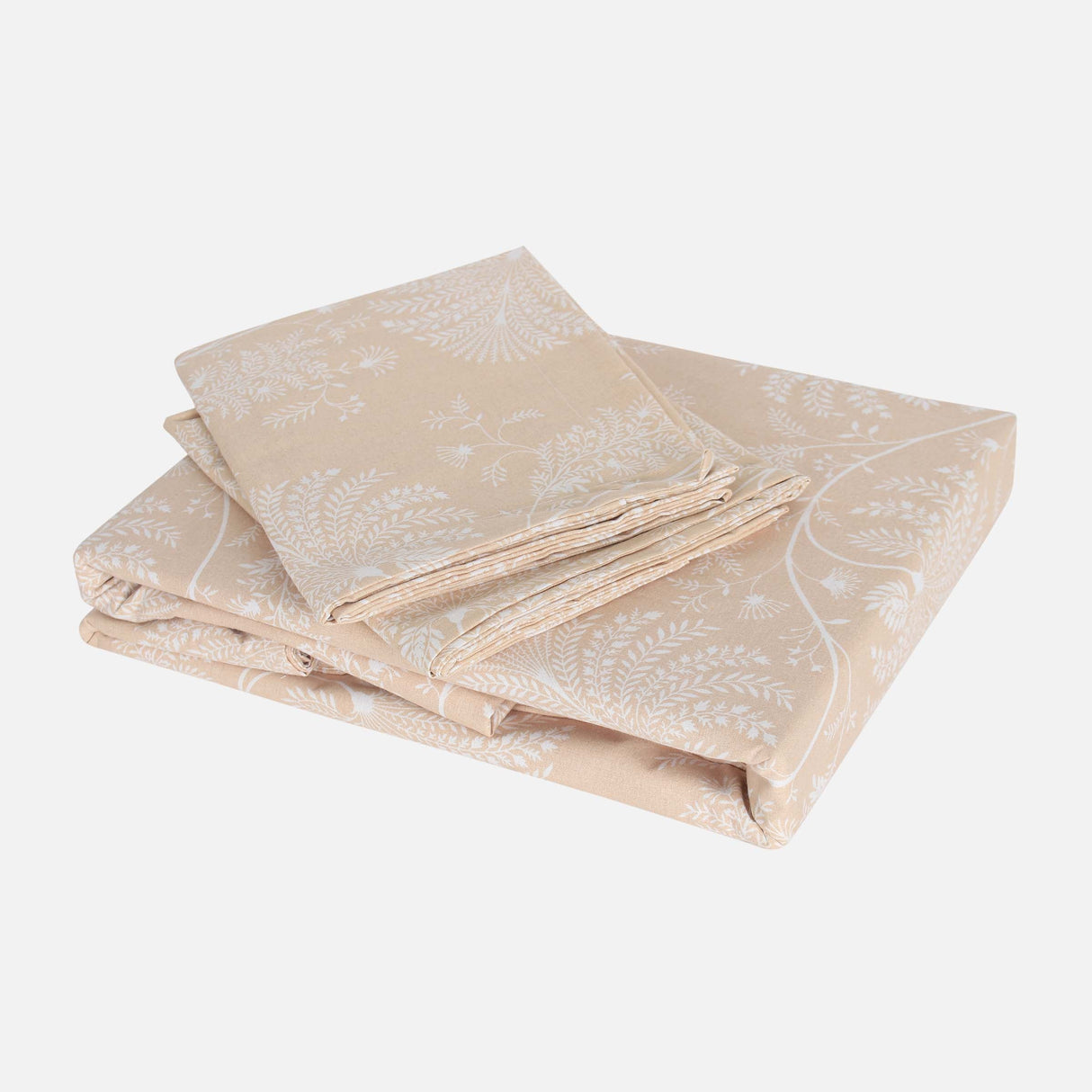 HONEY BRUSH QUEEN BED SHEET WITH 2 PILLOW COVER (90X108 CM)