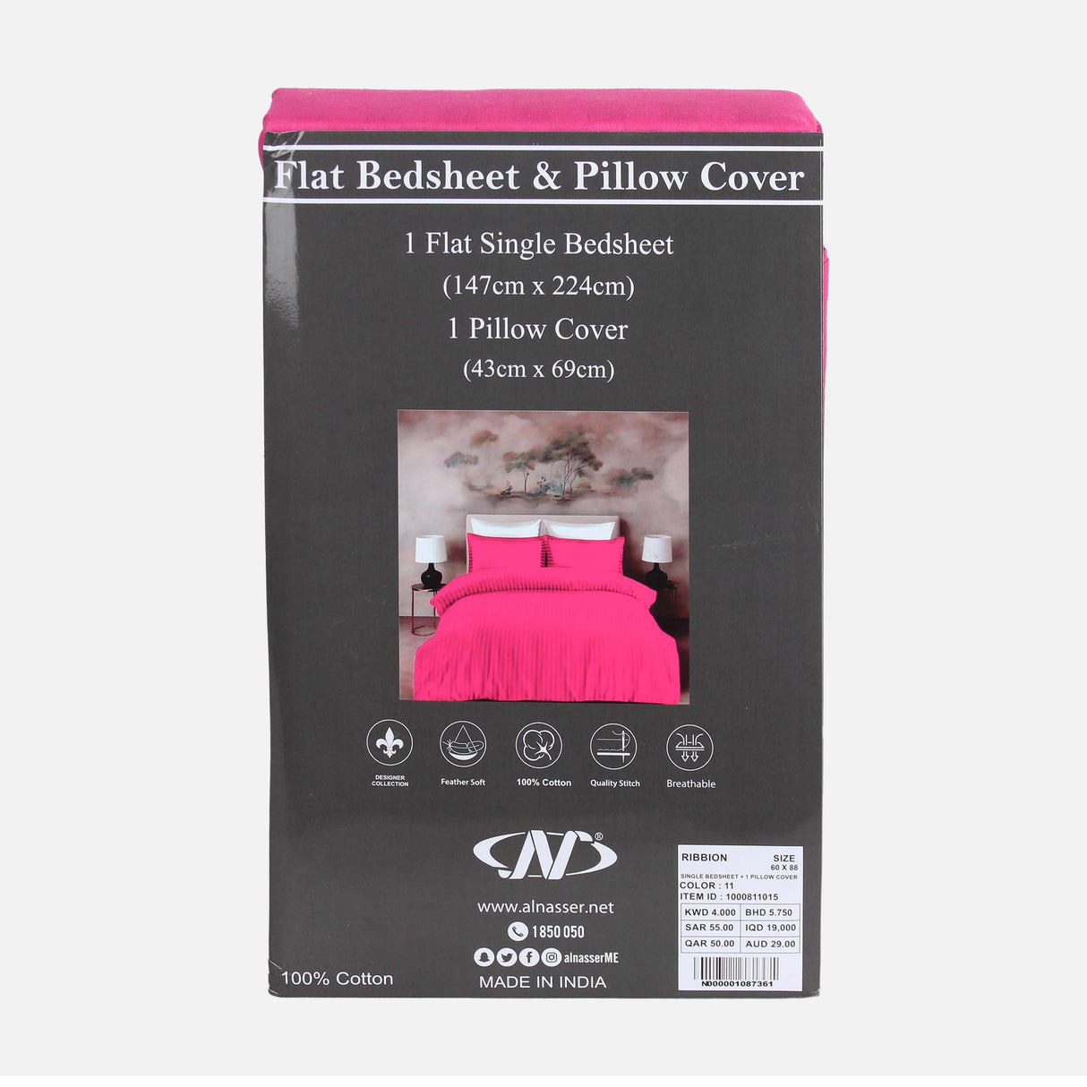 BED SHEET WITH 1 PILLOW COVER