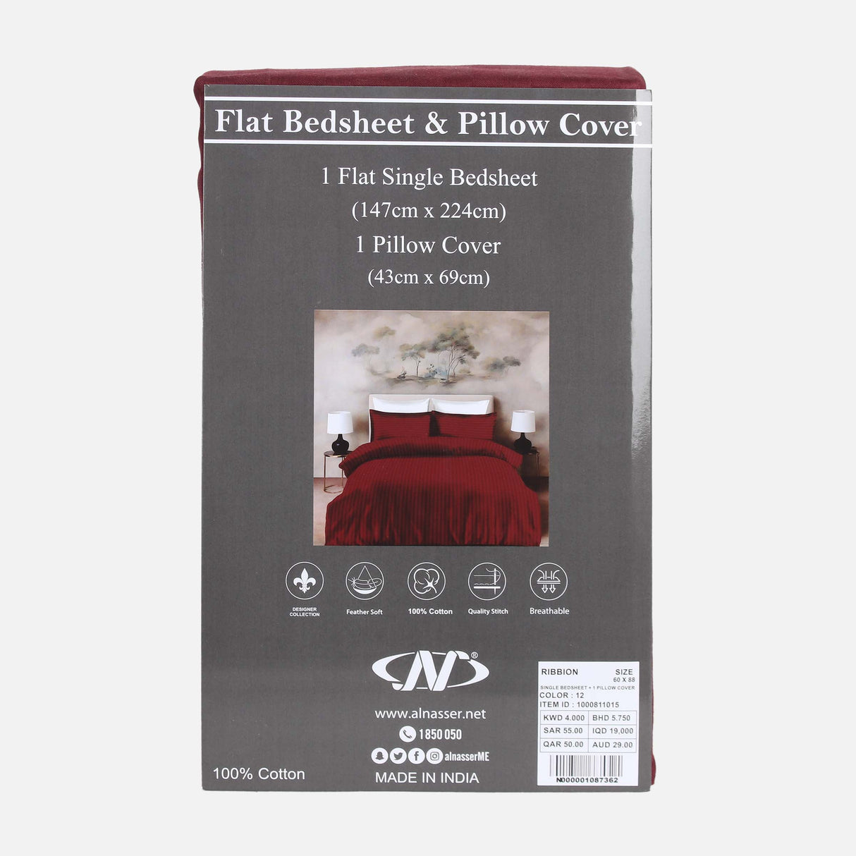 BED SHEET WITH 1 PILLOW COVER