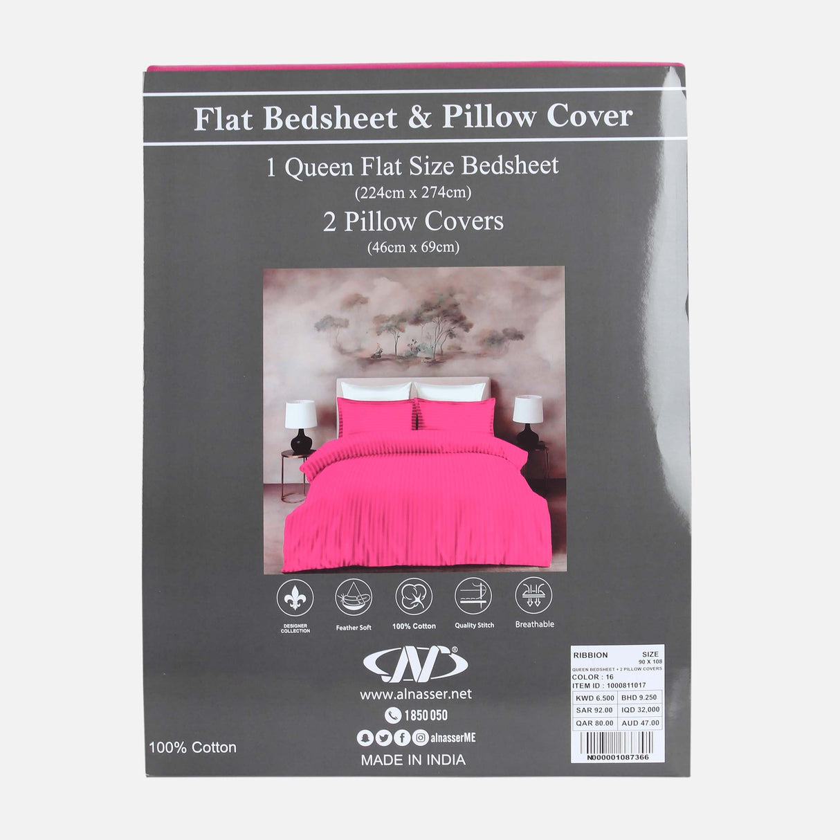 BED SHEET WITH 2 PILLOW COVER