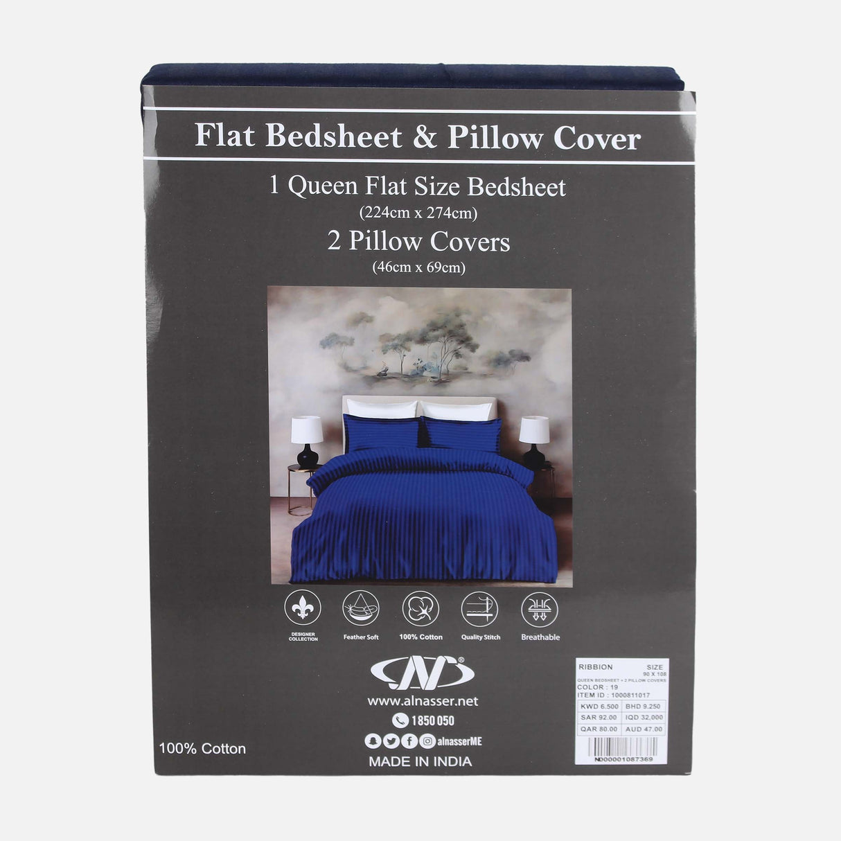 BED SHEET WITH 2 PILLOW COVER