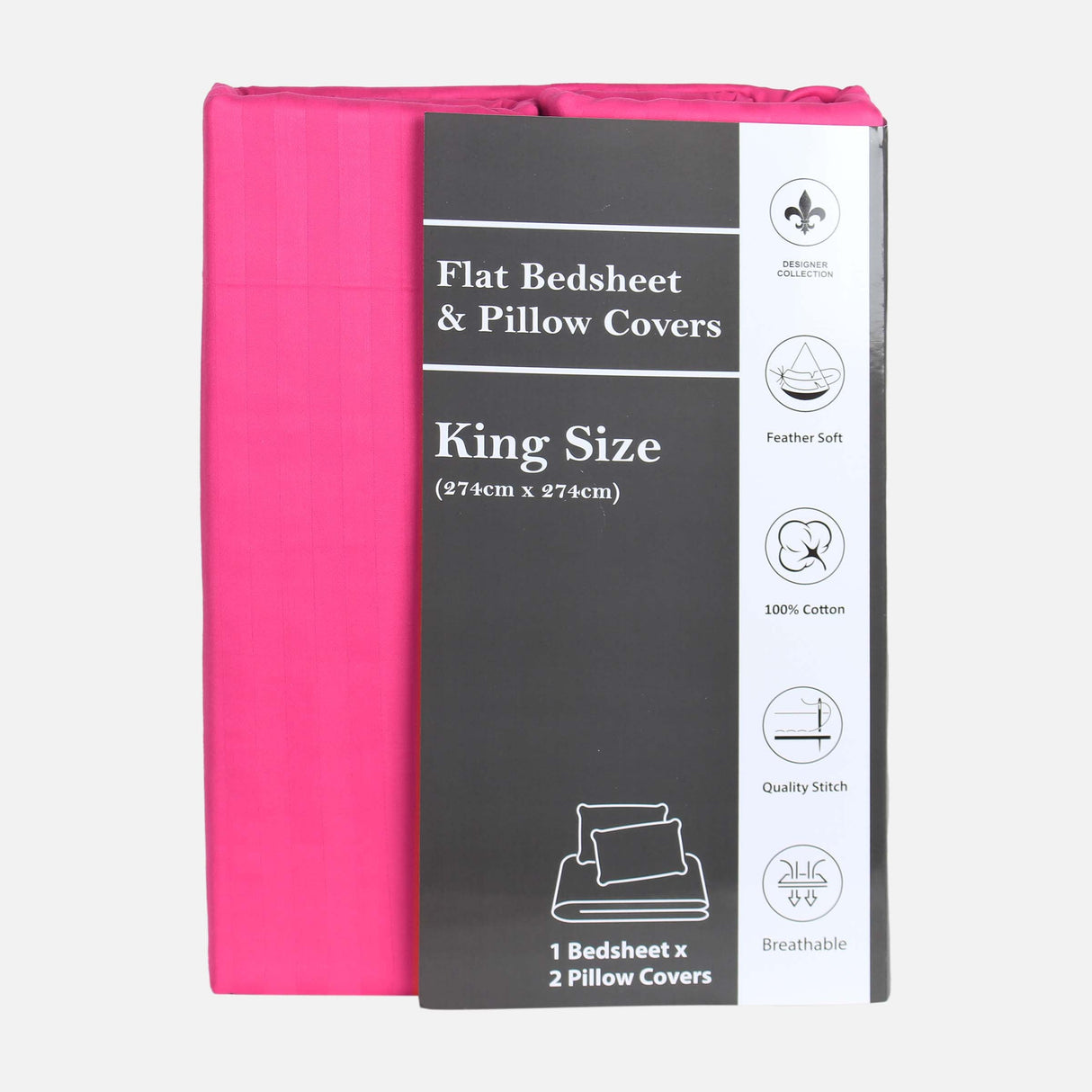 BED SHEET WITH 2 PILLOW COVER