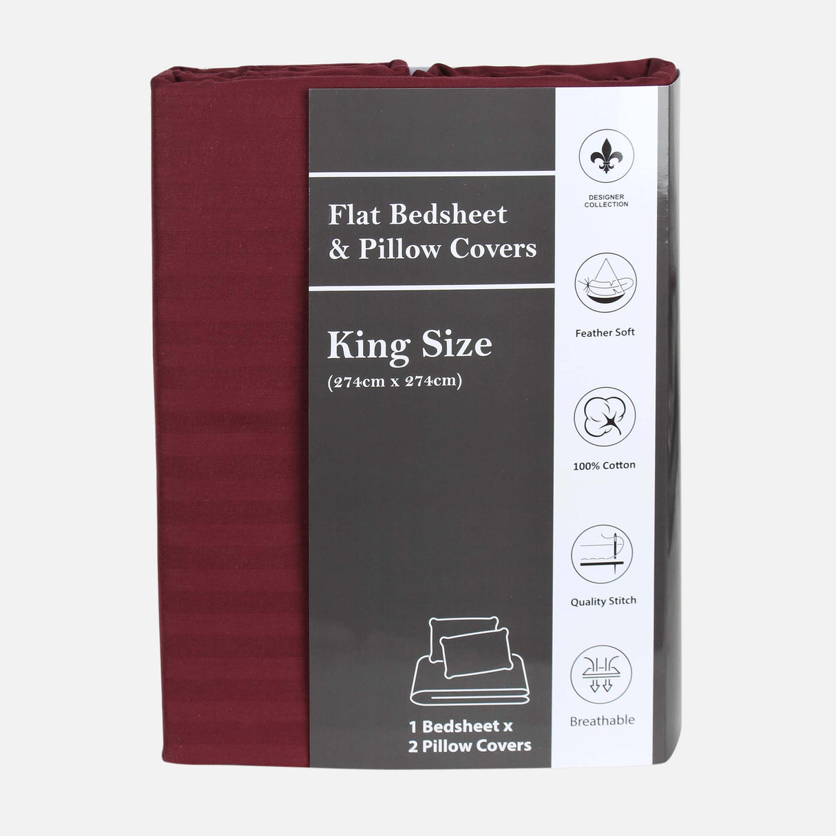 BED SHEET WITH 2 PILLOW COVER
