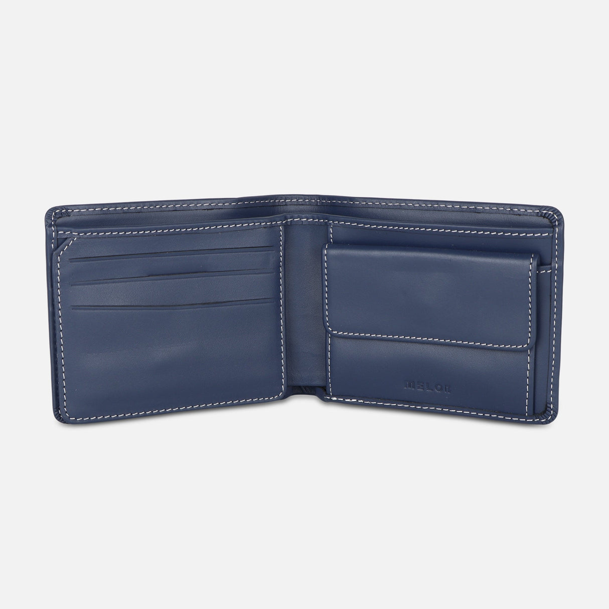 MEN BI-FOLD LEATHER WALLET WITH COIN POCKET