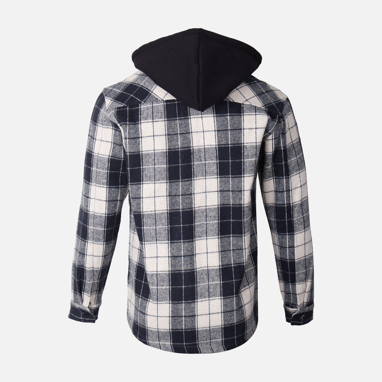MEN HOODED LONG SLEEVE SHIRT WITH COLLAR