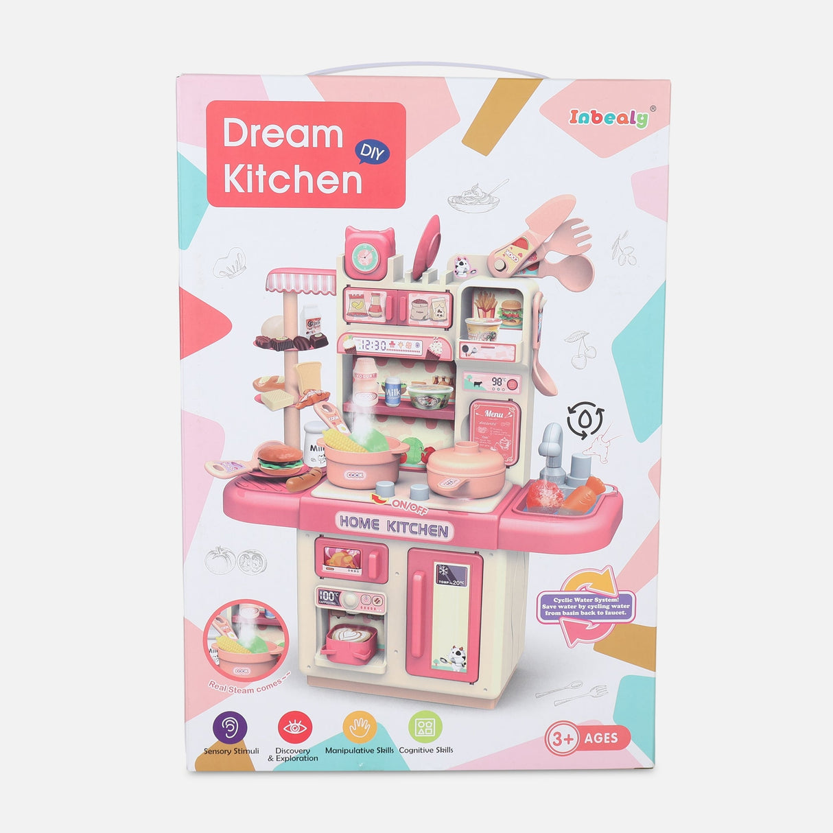 KITCHEN SET WITH SPRAY AND LIGHT TOY