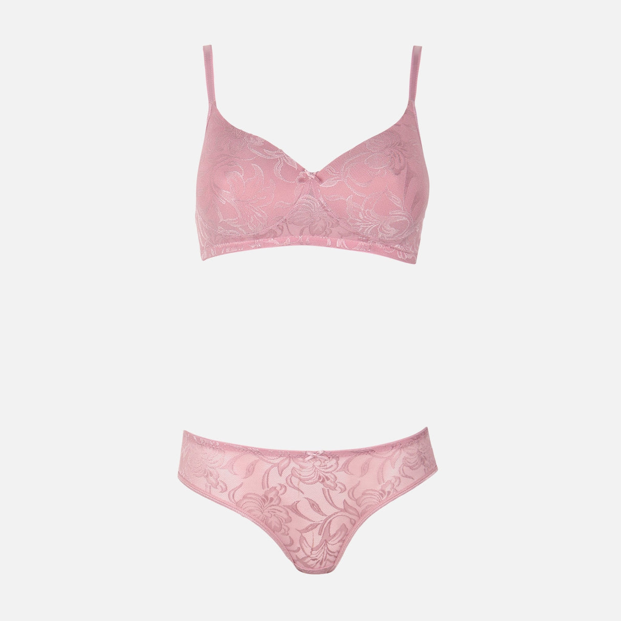 Jacquard Padded Bra & Panty Set Cup C