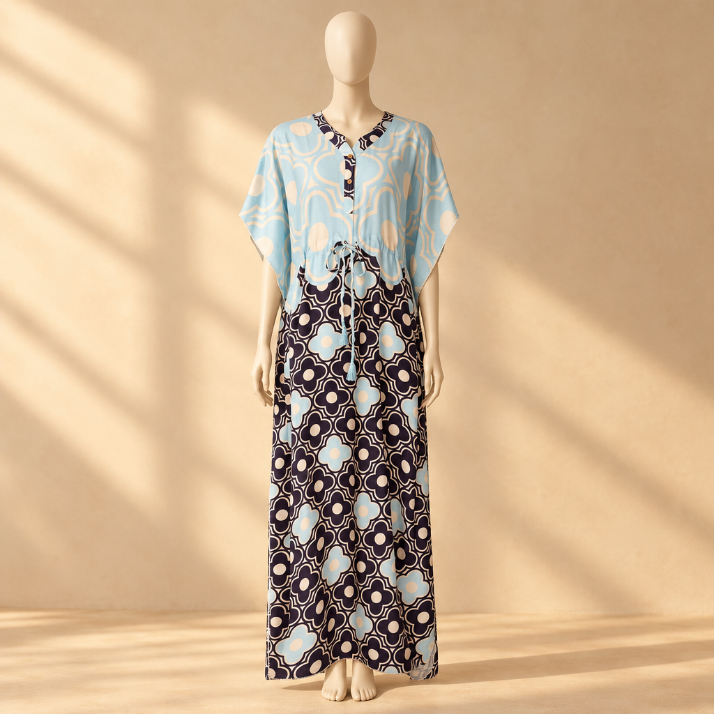 Ladies Digital Print Farasha Maxi Dress
