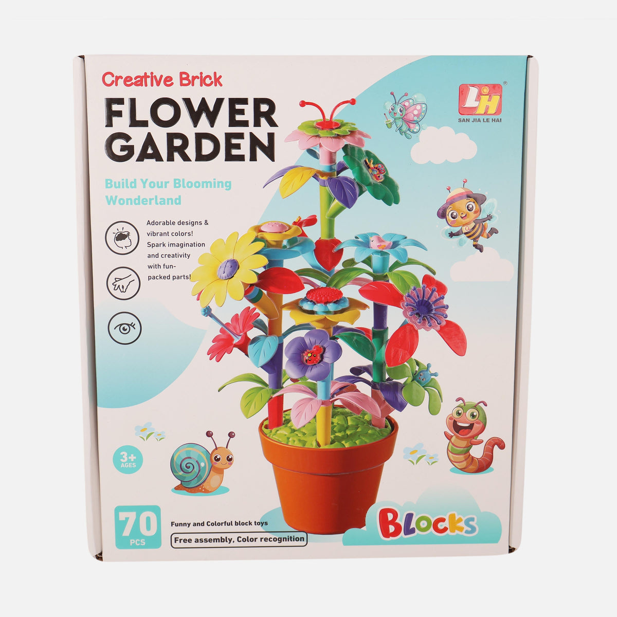 70-Piece Flower Building Blocks Set