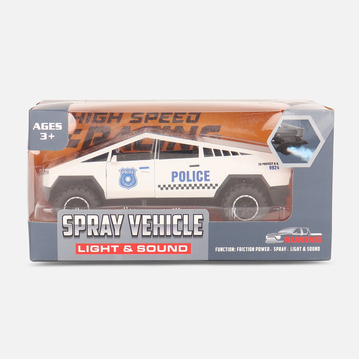 Friction Toy Car With Light & Music & Spary-Tesla Truck