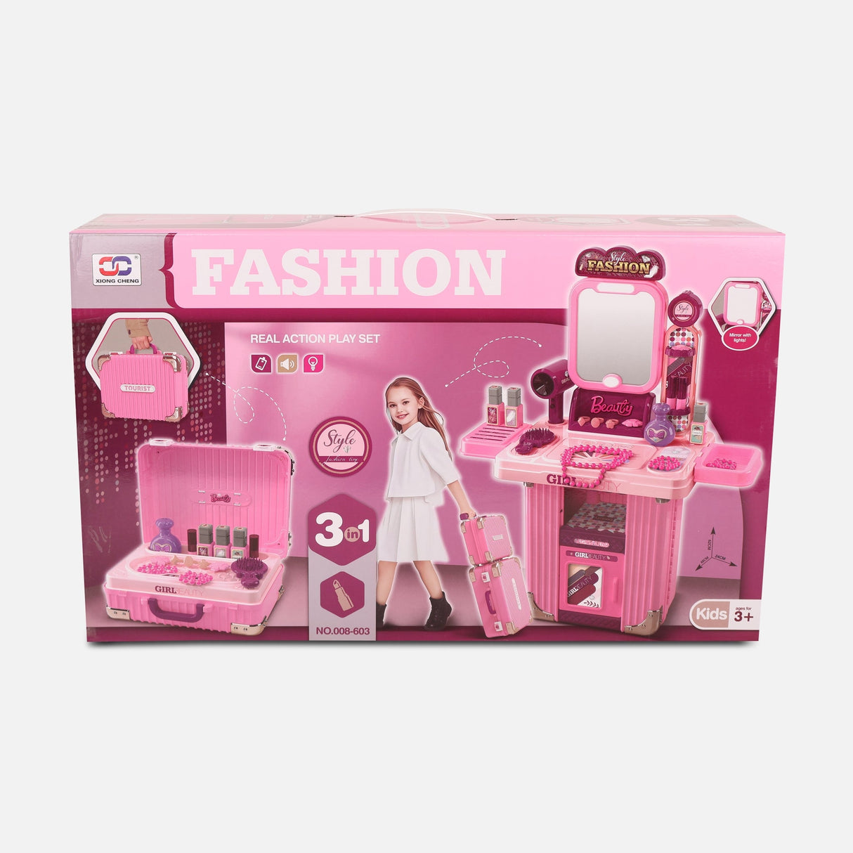 Portable Dress Up Playset In Wheeled Trolley Case