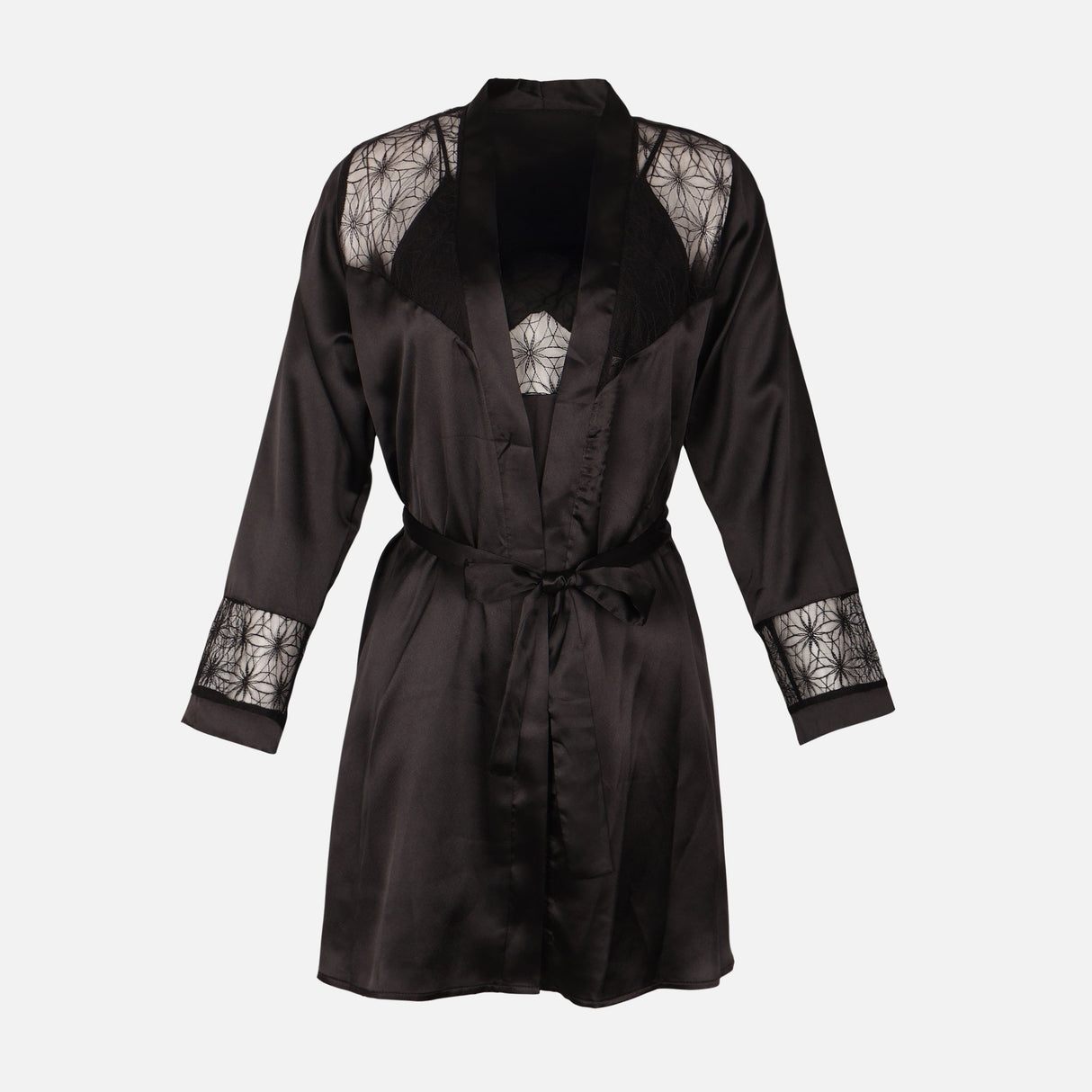 Ladies Satin Midi Night Gown And Robe Set