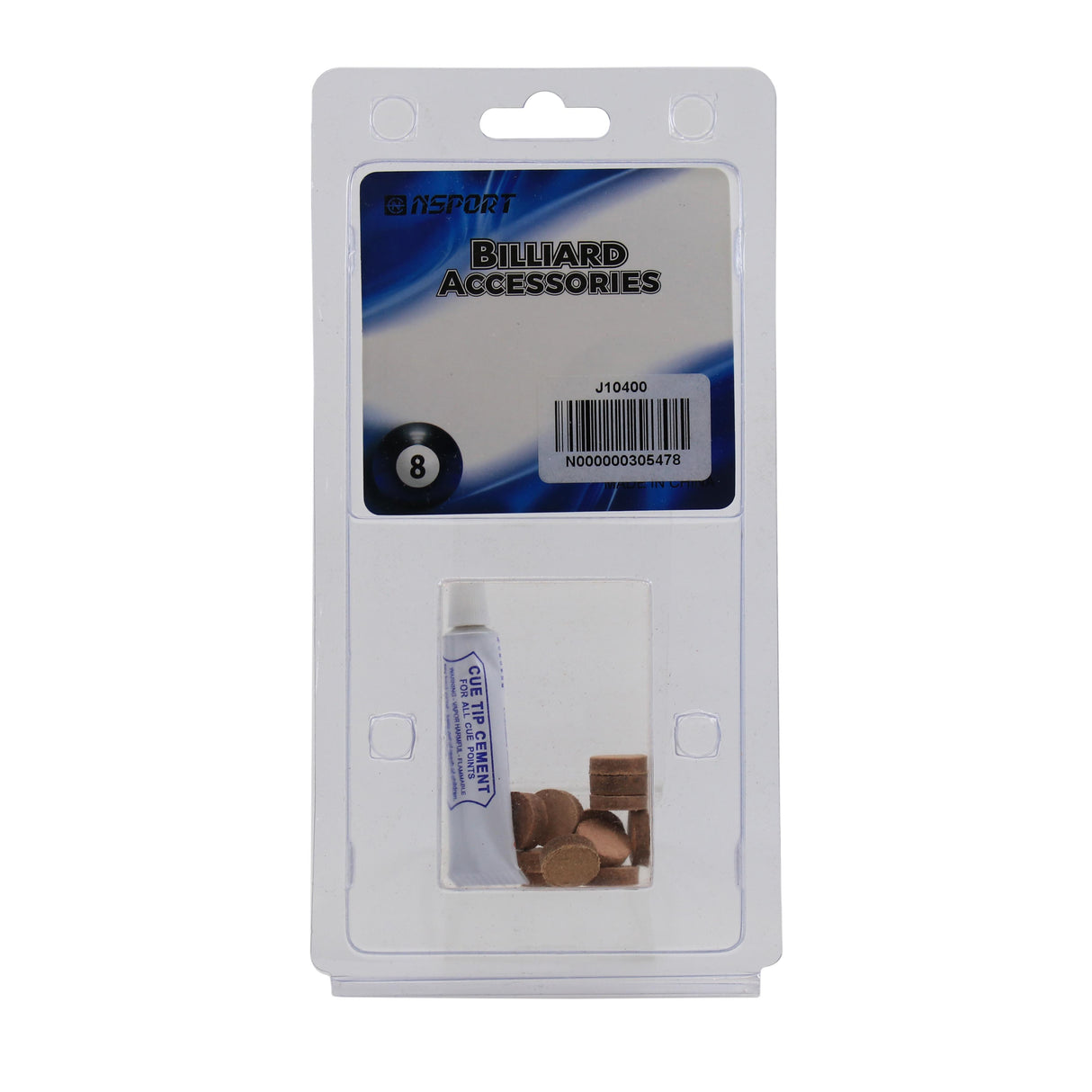 BILLIARD COW LEATHER CUE TIPS SET CLAMSHELL PACKING