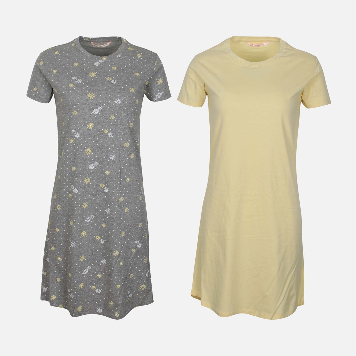 LADIES COTTON SHORT SLEEVE SLEEP DRESS SET (2 PACK)