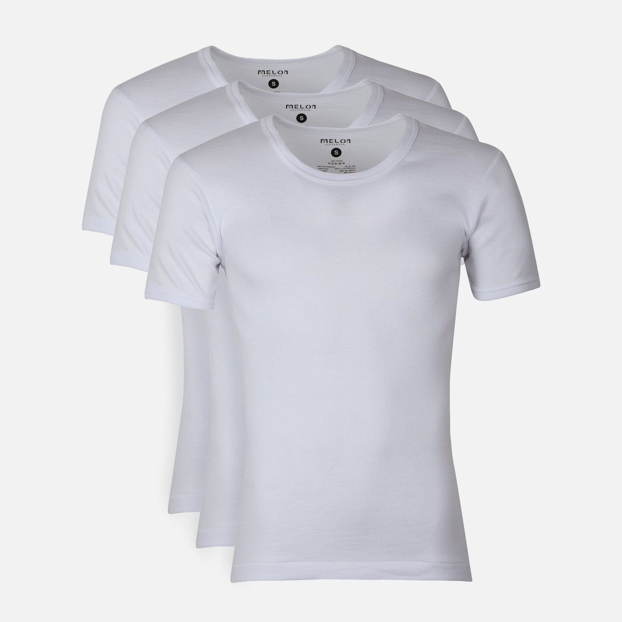 Men Innerwear Round Neck White 3 Pieces