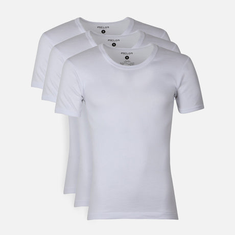 Men Innerwear Round Neck White 3 Pieces