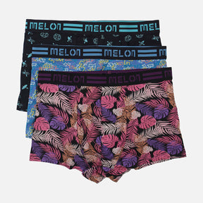 Men Innerwear Printed Trunk 3 Pieces