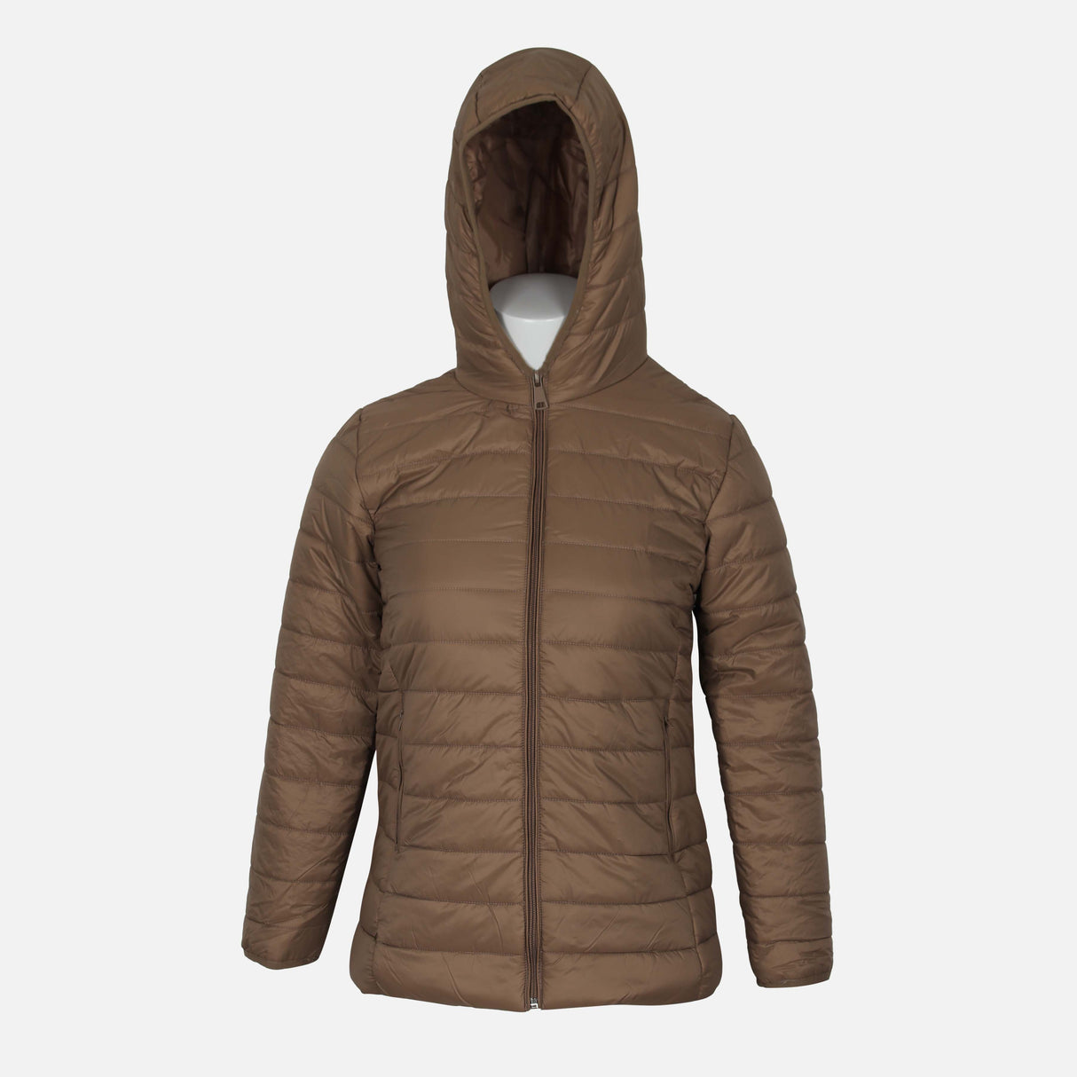 LADIES BASIC PUFFER JACKET WITH HOOD