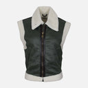 Ladies Sherpa Lined Suede Waistcoat