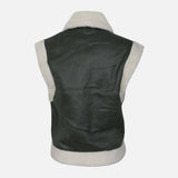 LADIES SHERPA LINED SUEDE WAISTCOAT