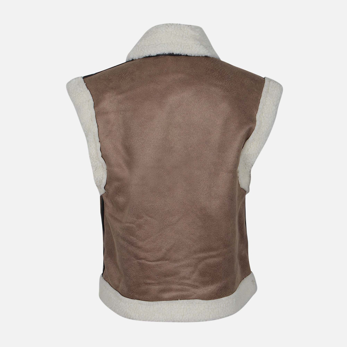 LADIES SHERPA LINED SUEDE WAISTCOAT