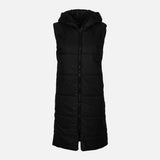 LADIES PUFFER GILET WITH HOOD