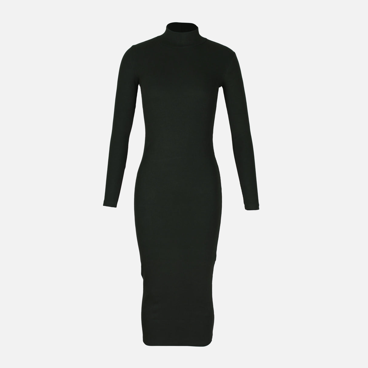 LADIES LONG SLEEVE RIBBED LONG DRESS