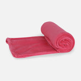 SOLID COLOR CORAL FLEECE BLANKET FUSCHIA 220*240 CM