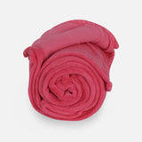 SOLID COLOR CORAL FLEECE BLANKET FUSCHIA 220*240 CM