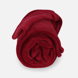 SOLID COLOR CORAL FLEECE BLANKET MAROON 220*240 CM