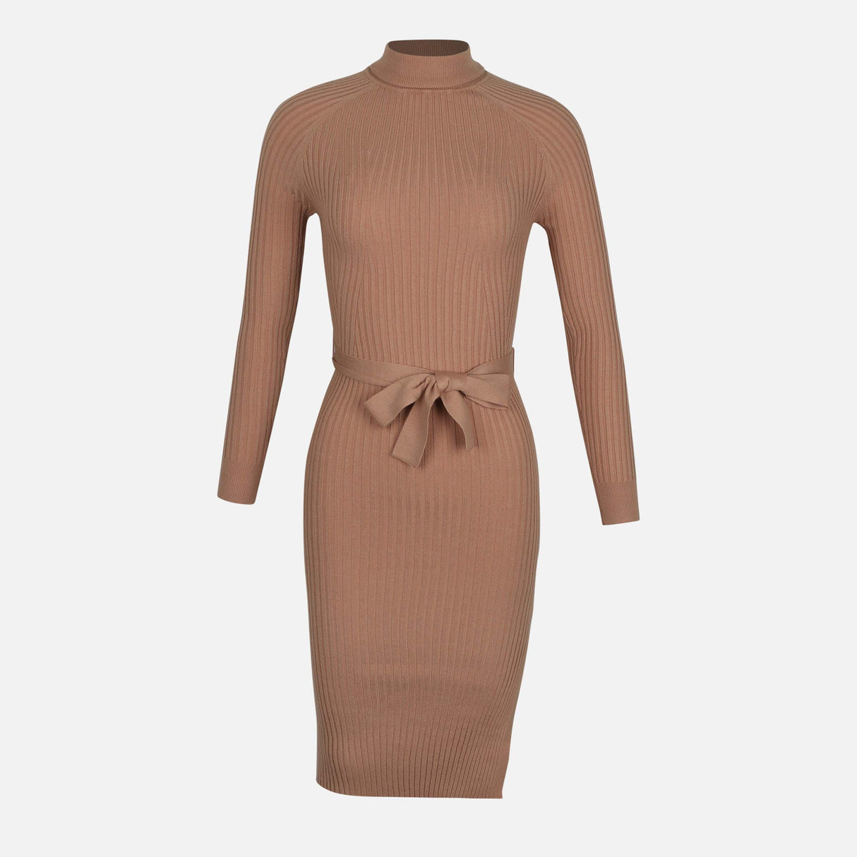 LADIES KNIT DRESS ROLL NECK