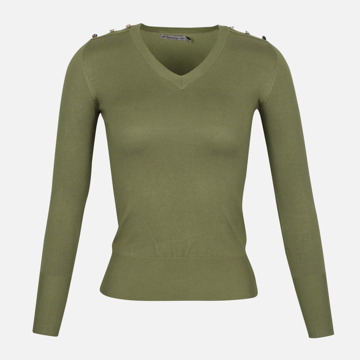 LADIES BASIC SWEATER V NECK