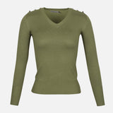 LADIES BASIC SWEATER V NECK