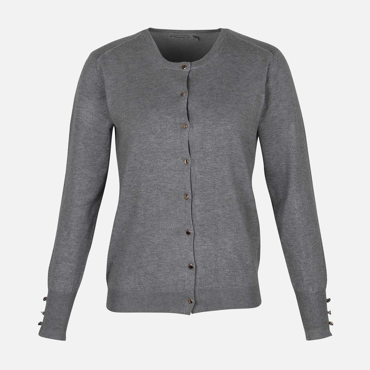 LADIES BASIC CARDIGAN CREWNECK