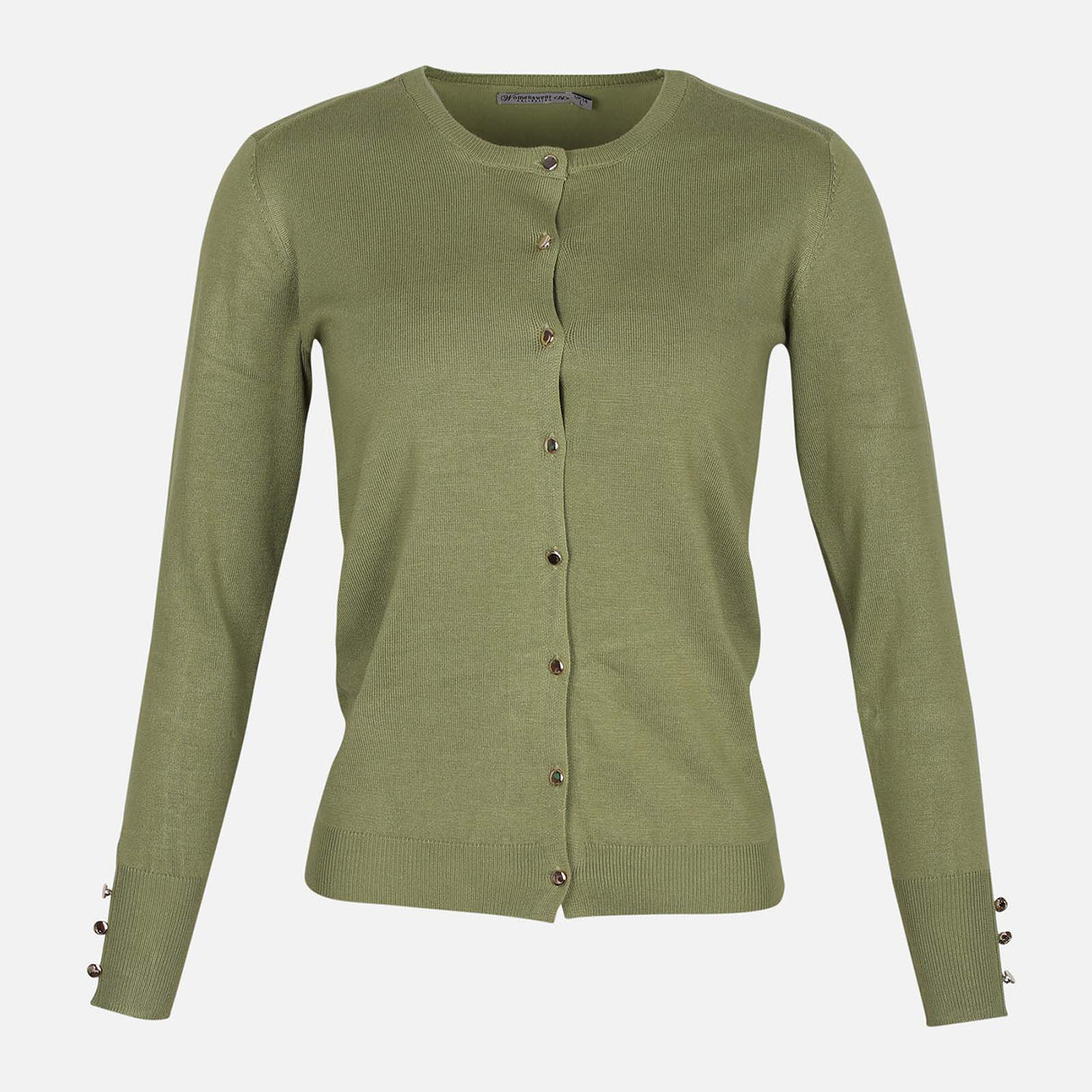 LADIES BASIC CARDIGAN CREWNECK